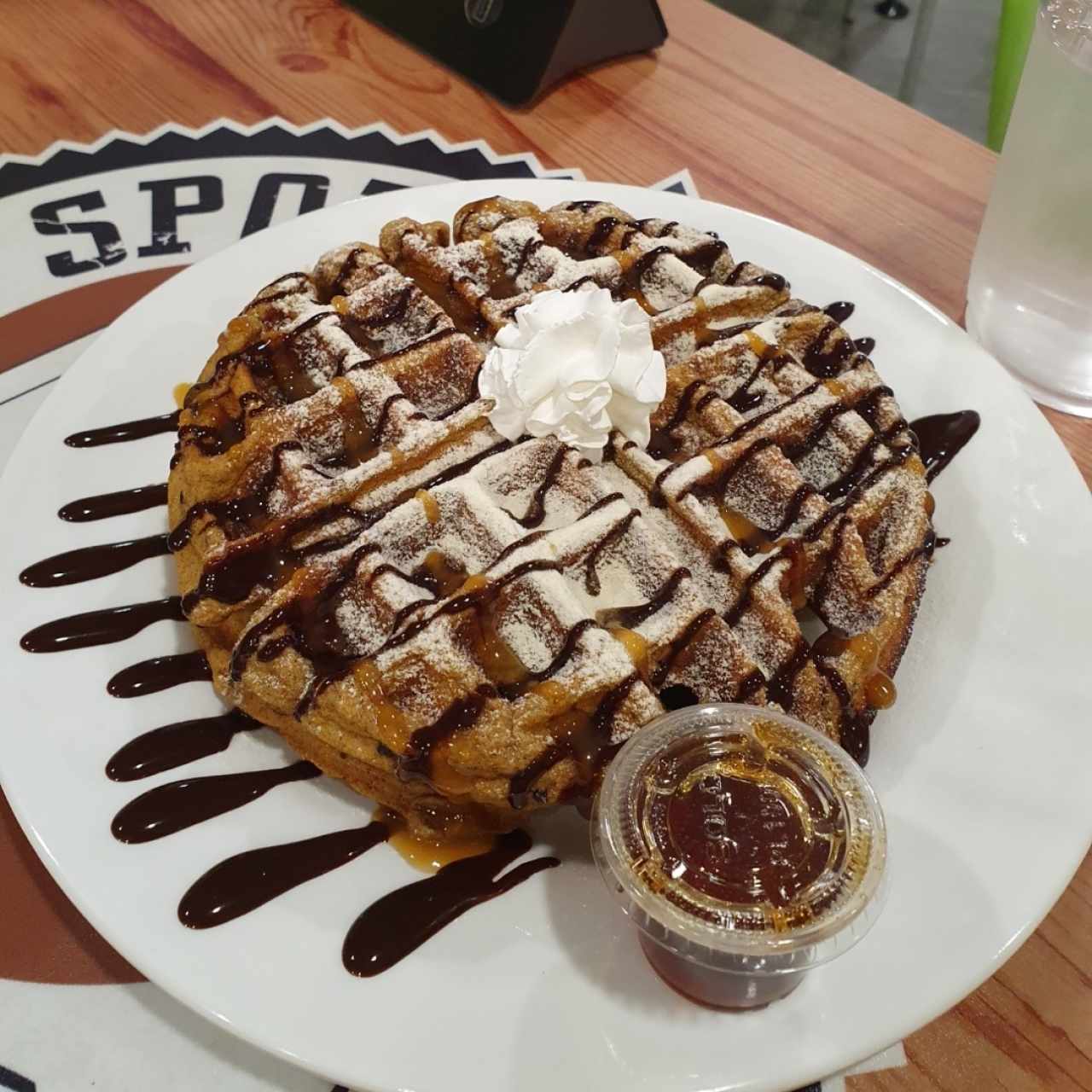 waffles con chocolate light