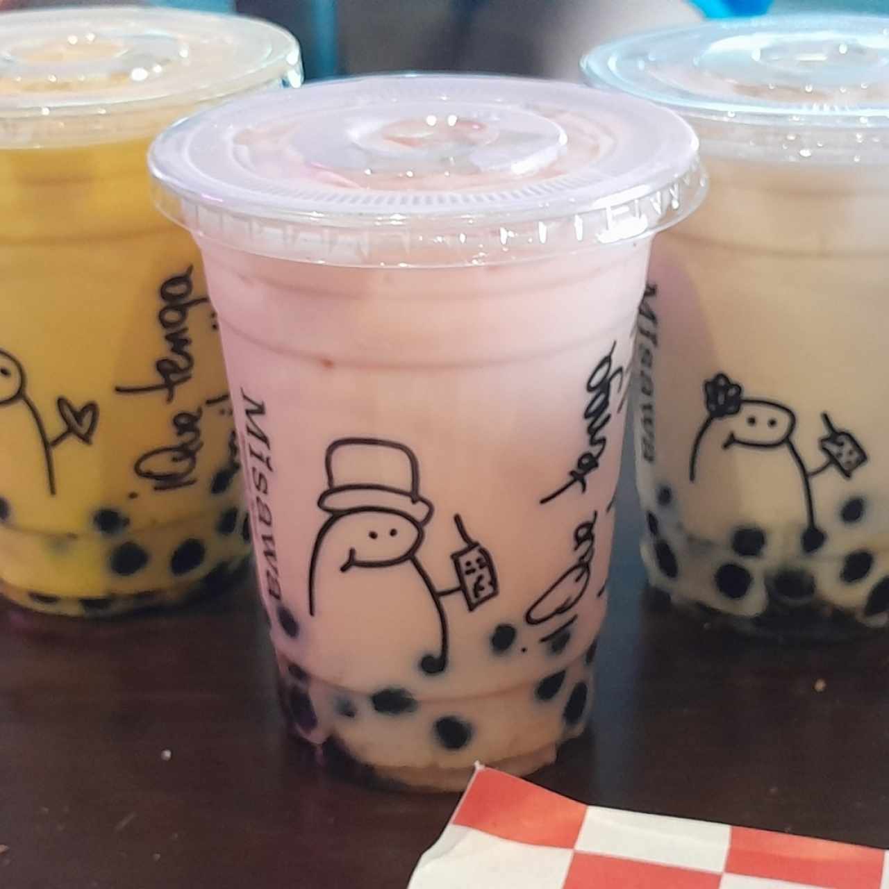 Bubble Tea de fresa, mango y vainilla