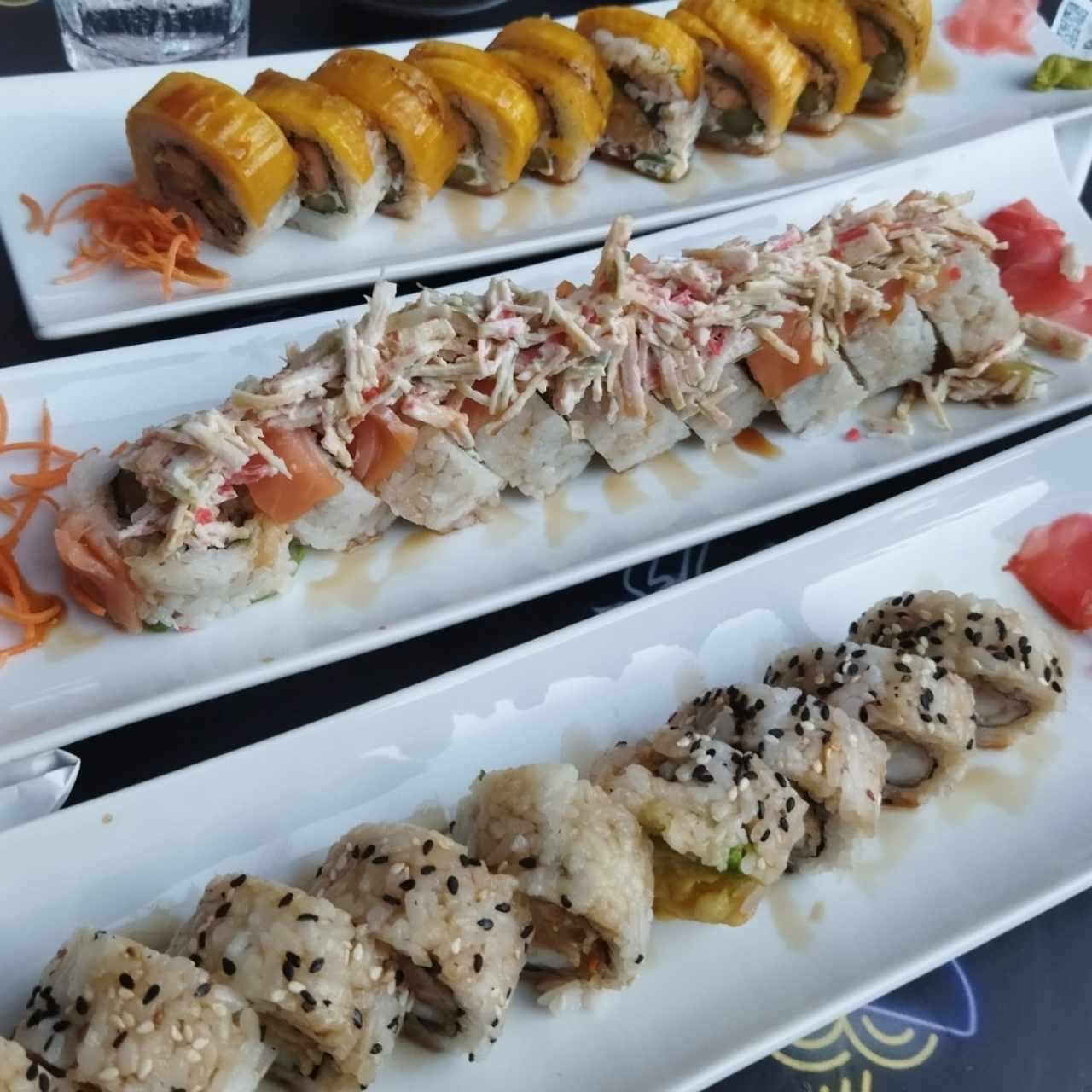 platano roll, Chicken roll and fish, fuji roll