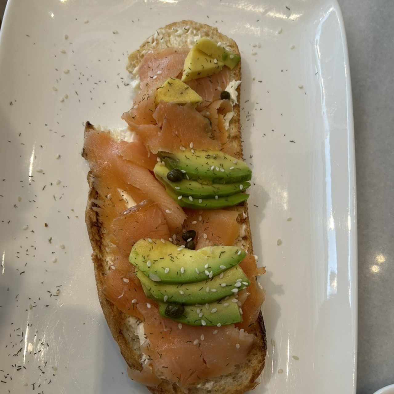 salmon cream cheese toast