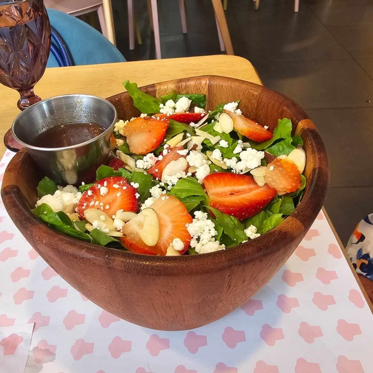 Strawberry, Feta, almond Salad