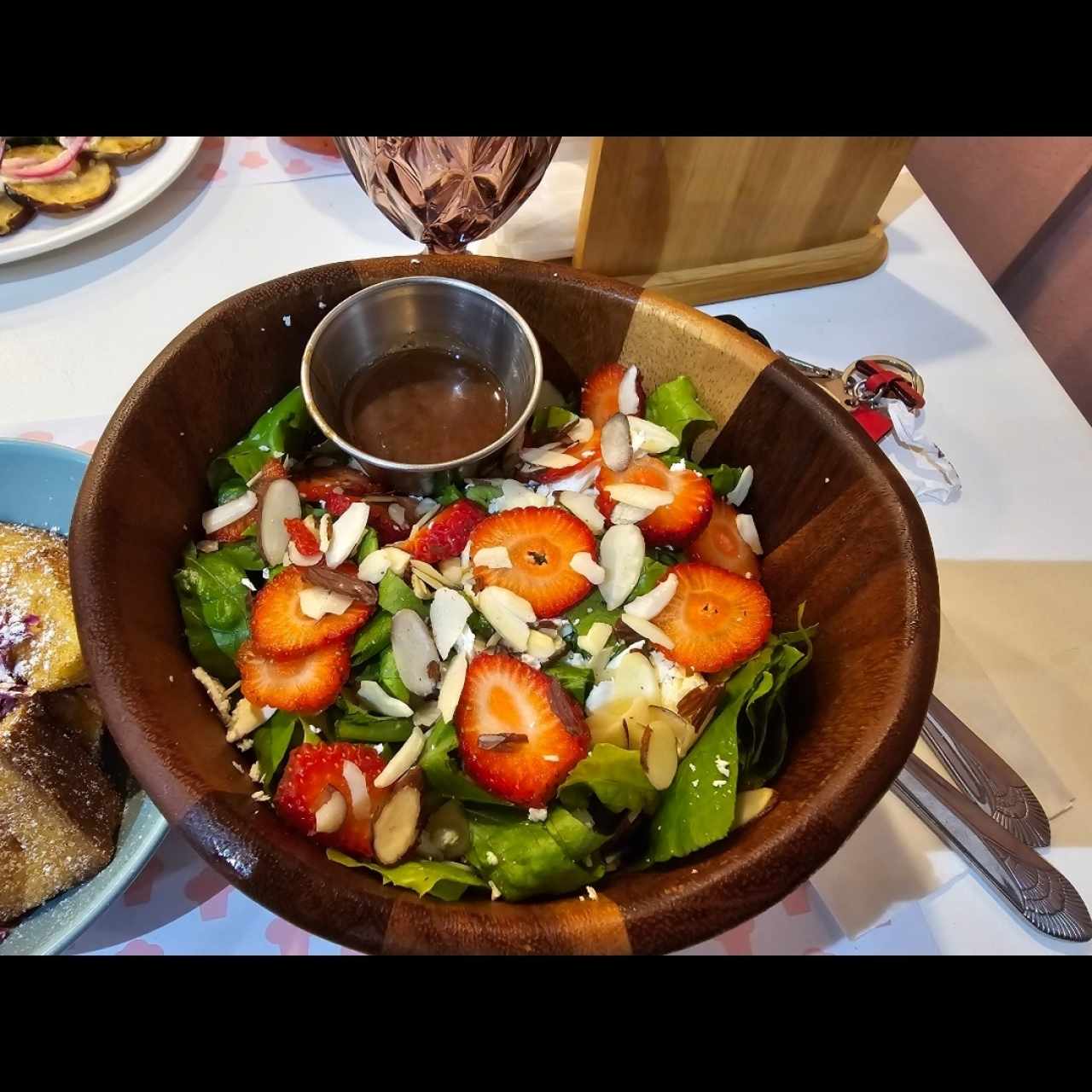 Strawberry, Feta, almond Salad