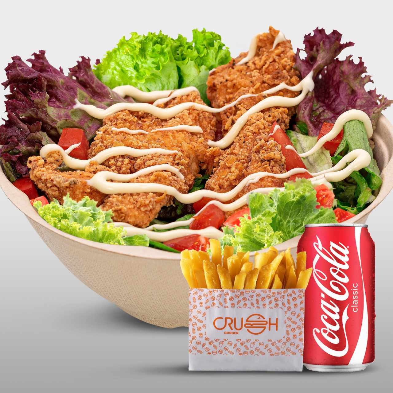 Crispy chicken tender salad