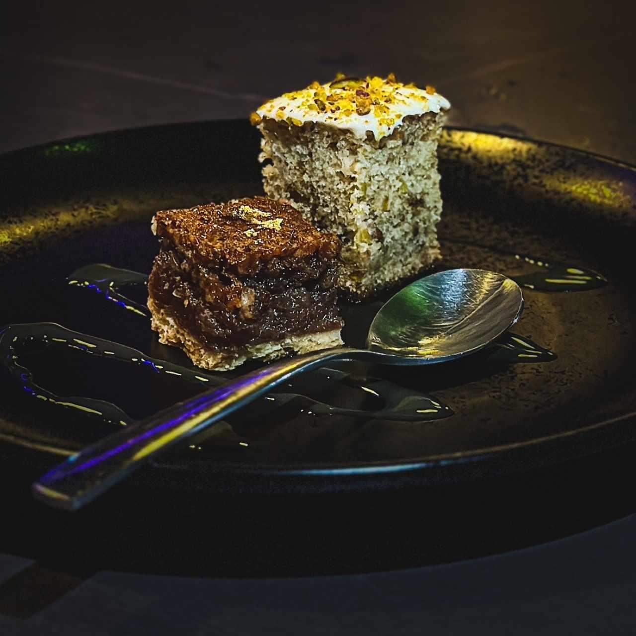 Pecan pie y Cake de pistacho