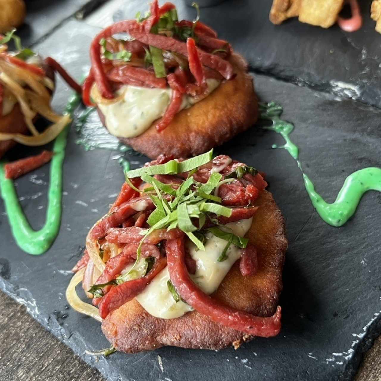 Torrejitas de maiz con ropa vieja 