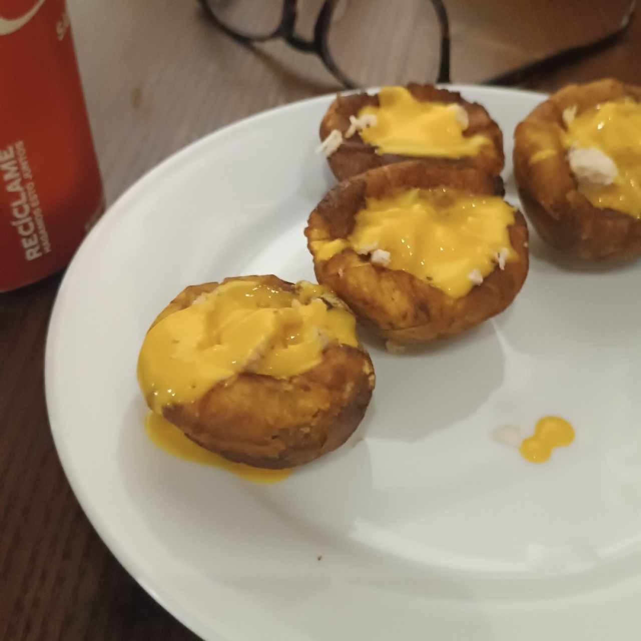 patacones rellenos (estos llegaron bien fríos)