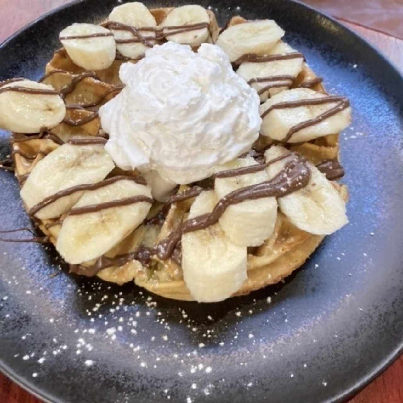 Waffle con banana