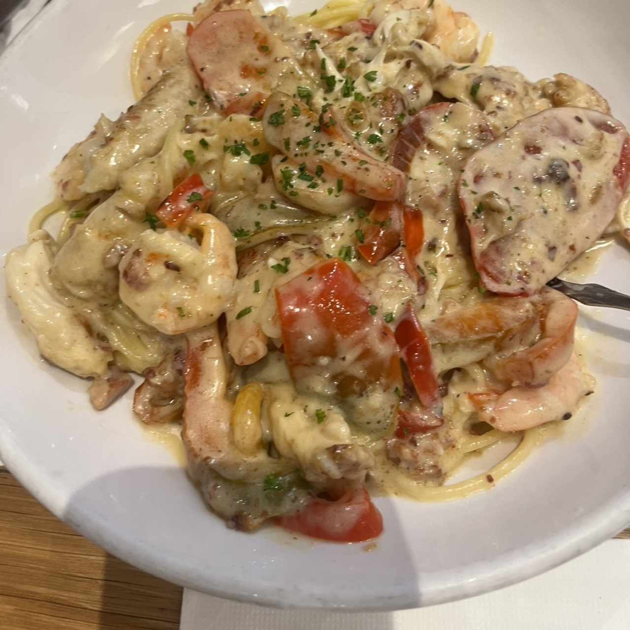 Chicken & Shrimp Carbonara