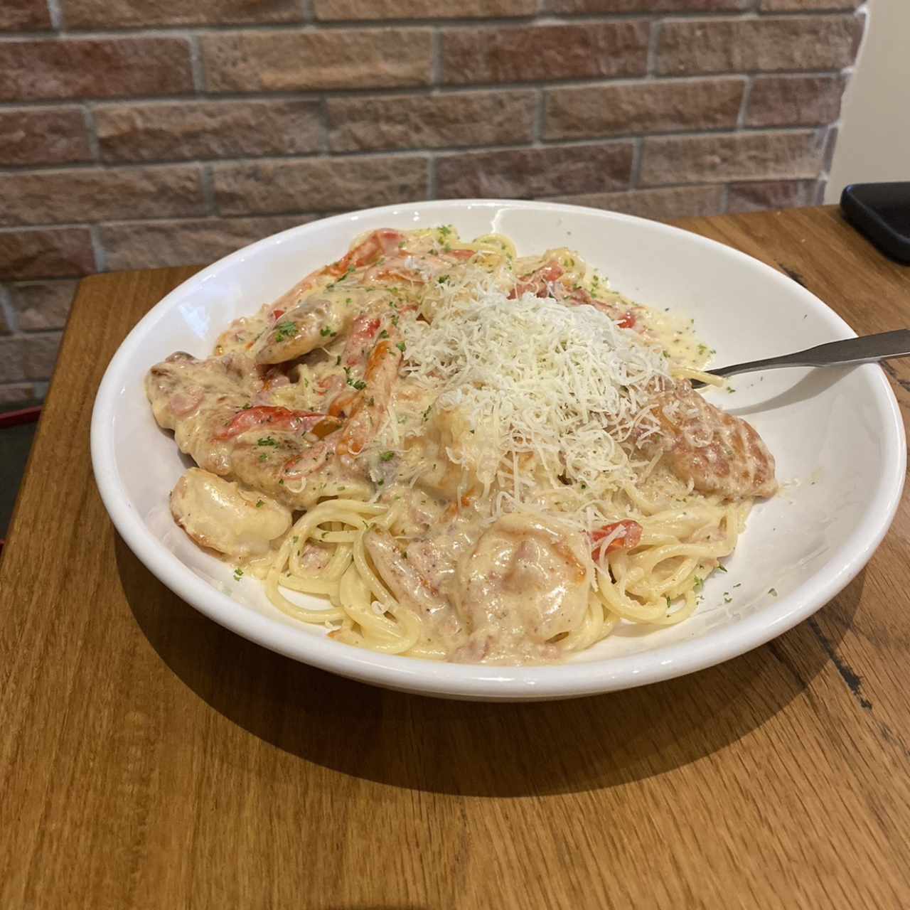 Chicken Shrimp Carbonara