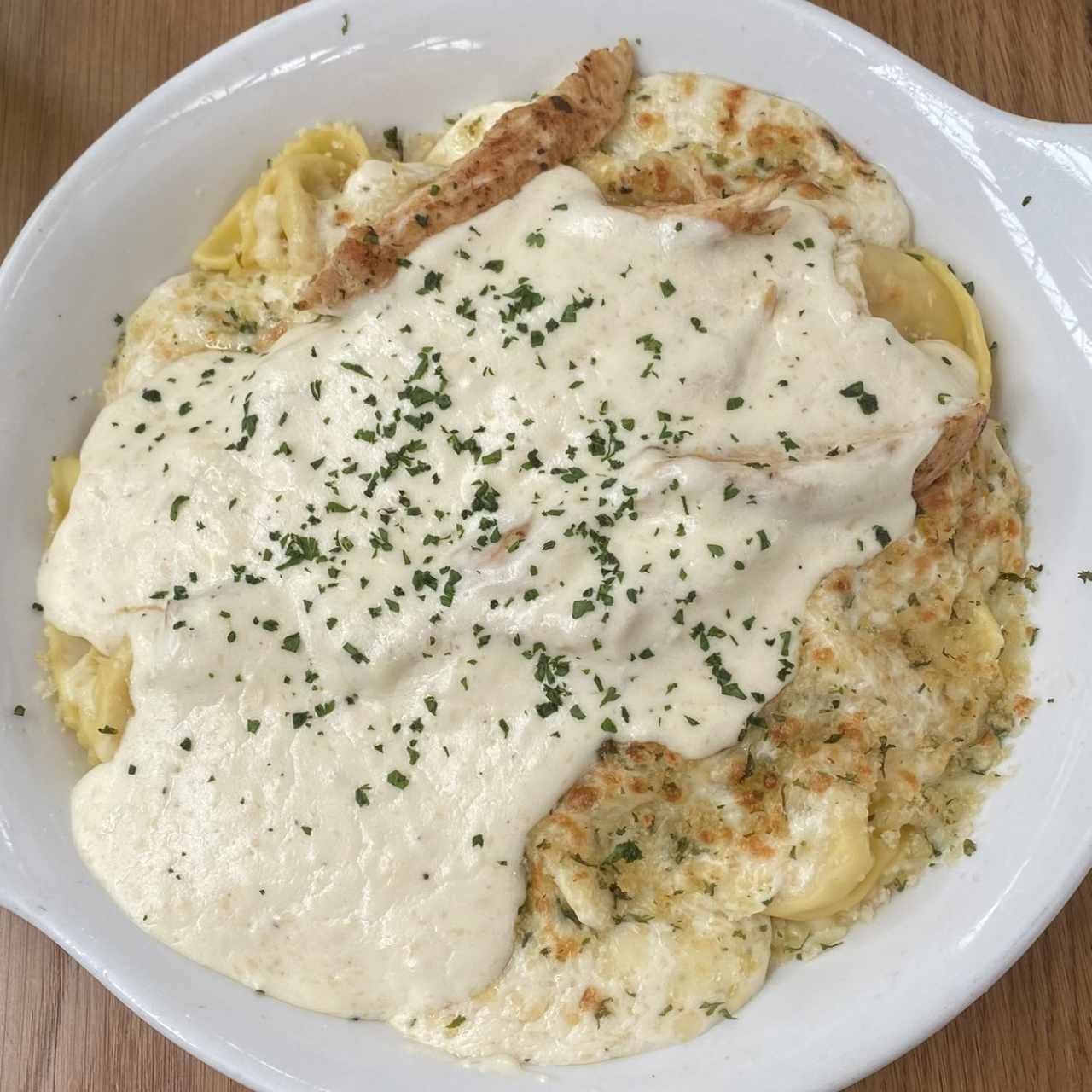 Asiago Tortelloni Alfredo With Grilled Chicken