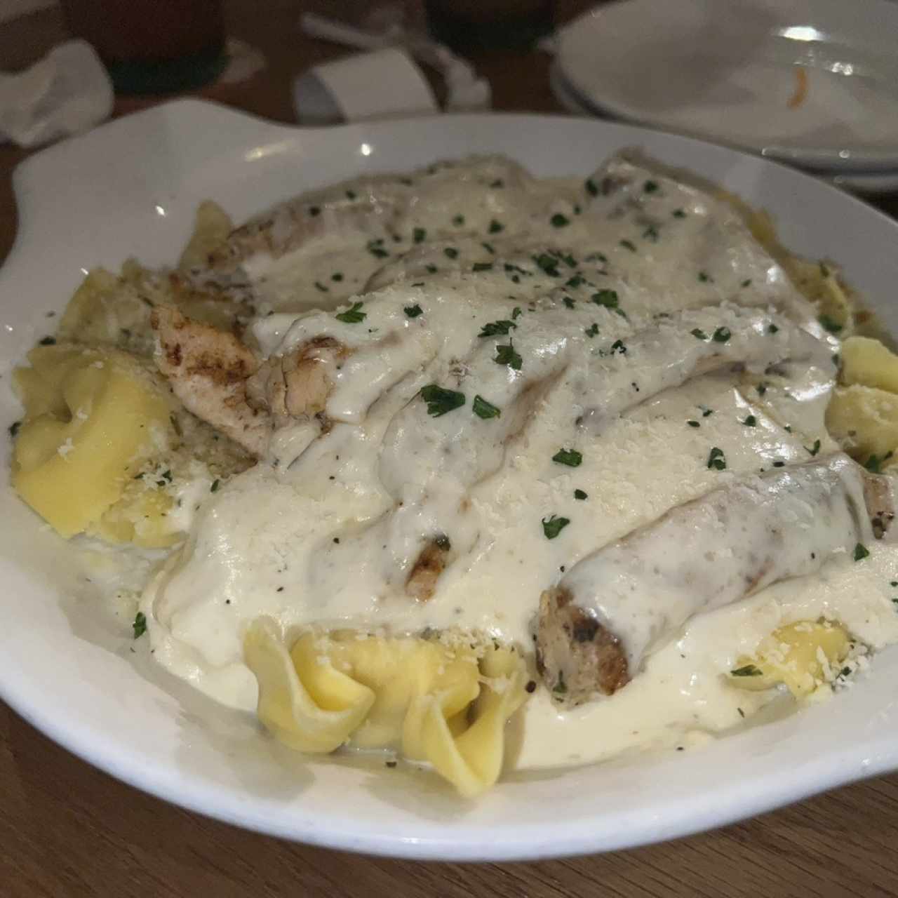 Asiago Tortelloni Alfredo With Grilled Chicken