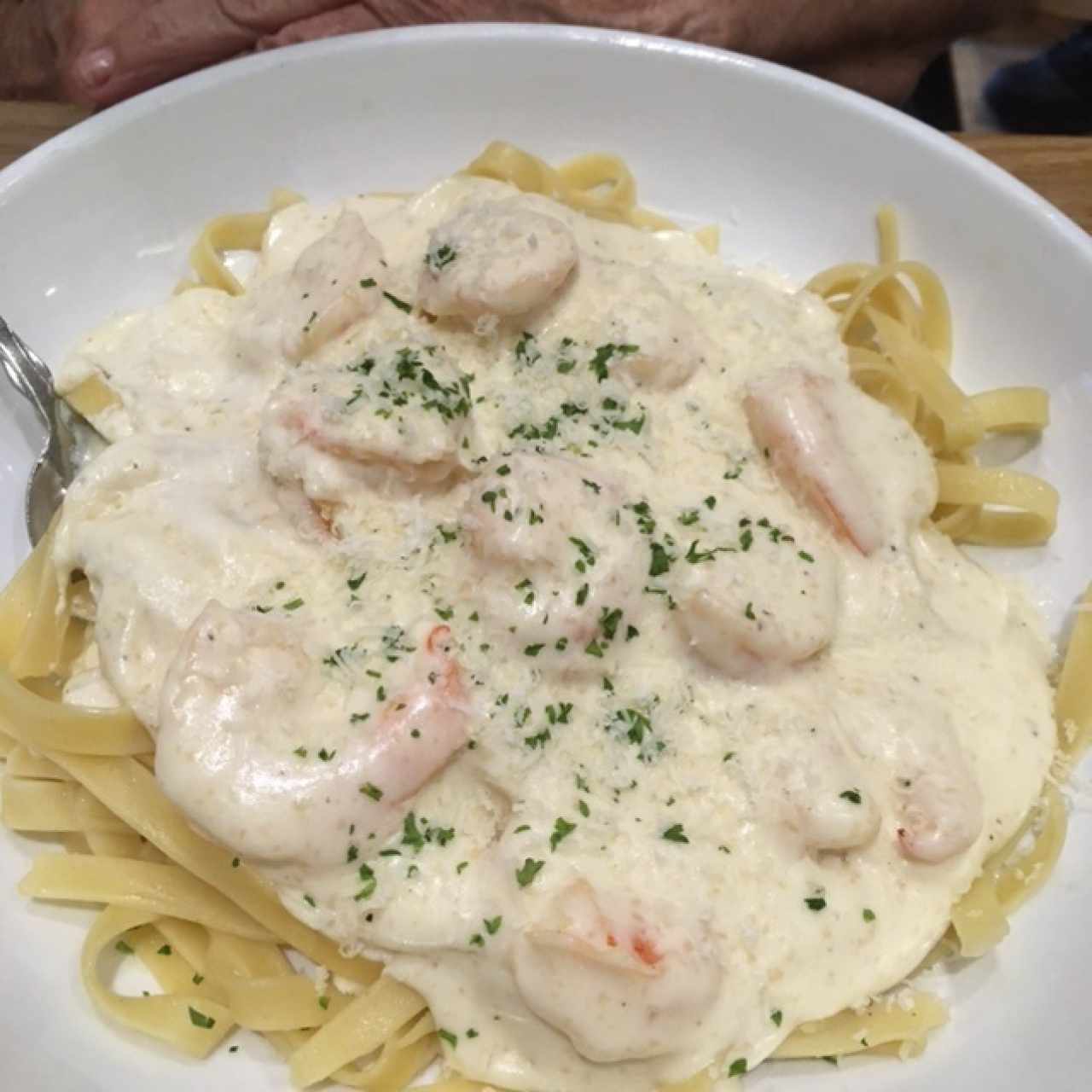 Camarones alfredo