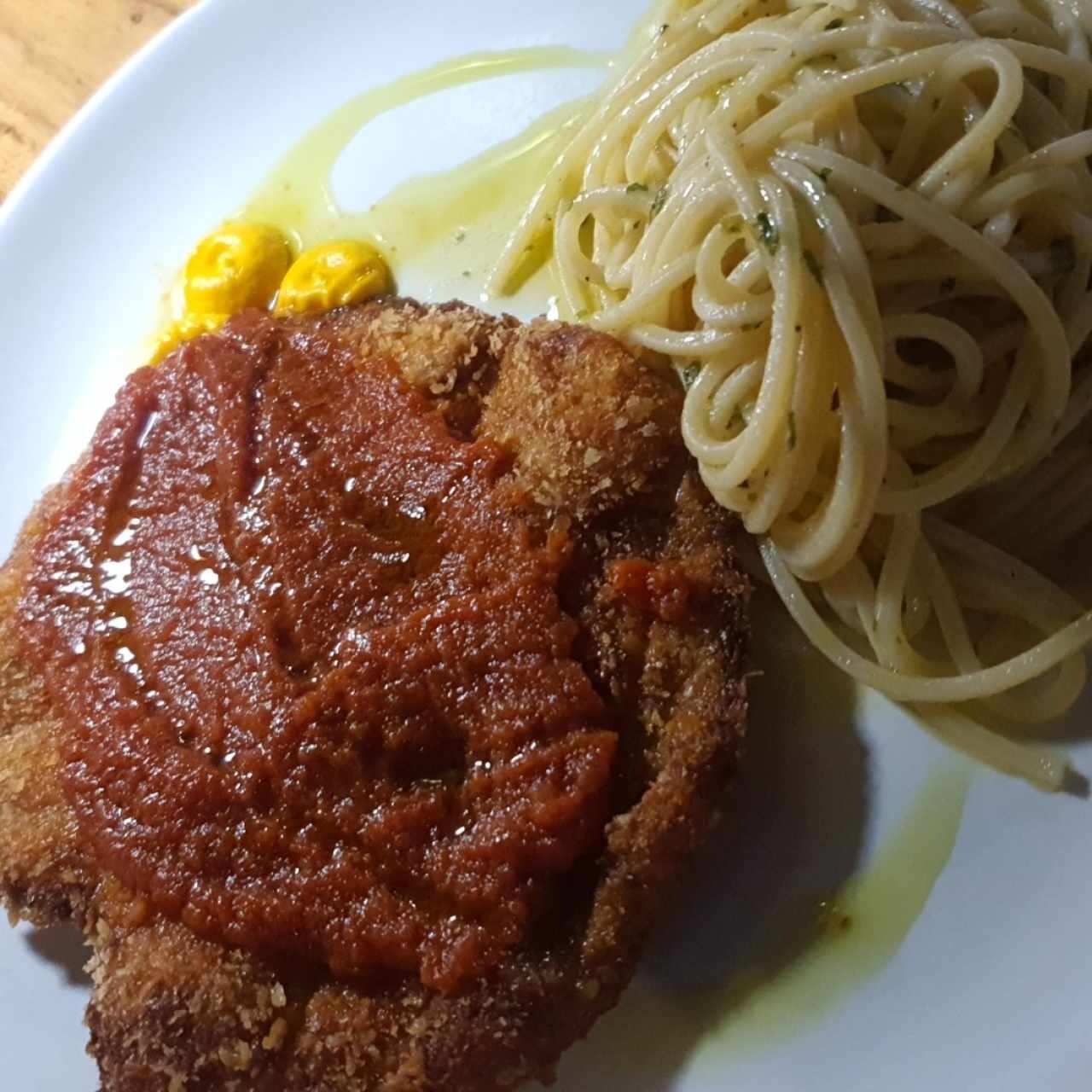 milanesa de pollo, taba muy malo