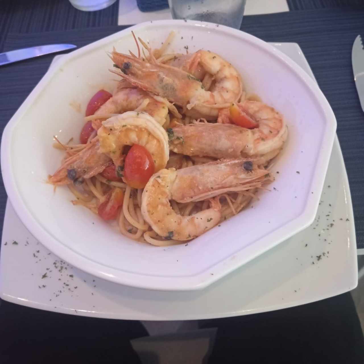 Spaghetti con langostinos