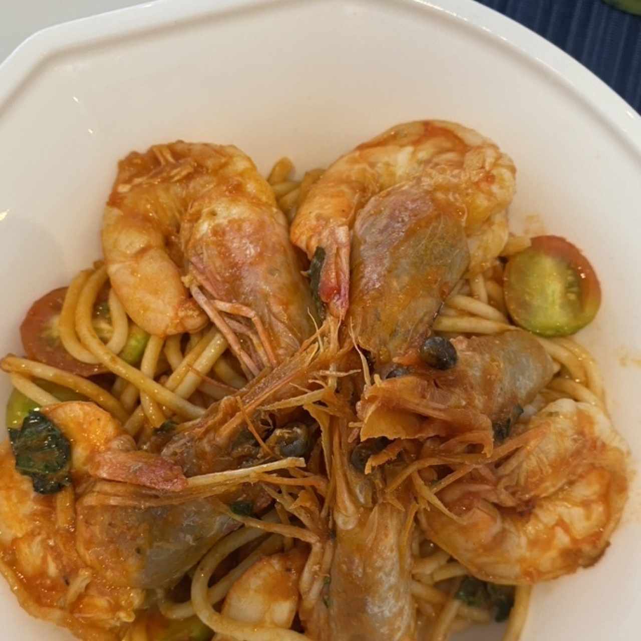 Espagueti con langostinos