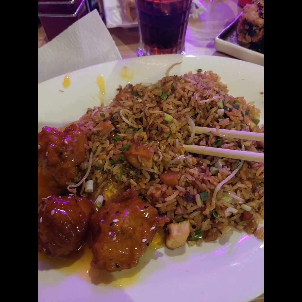 Arroz frito de pollo