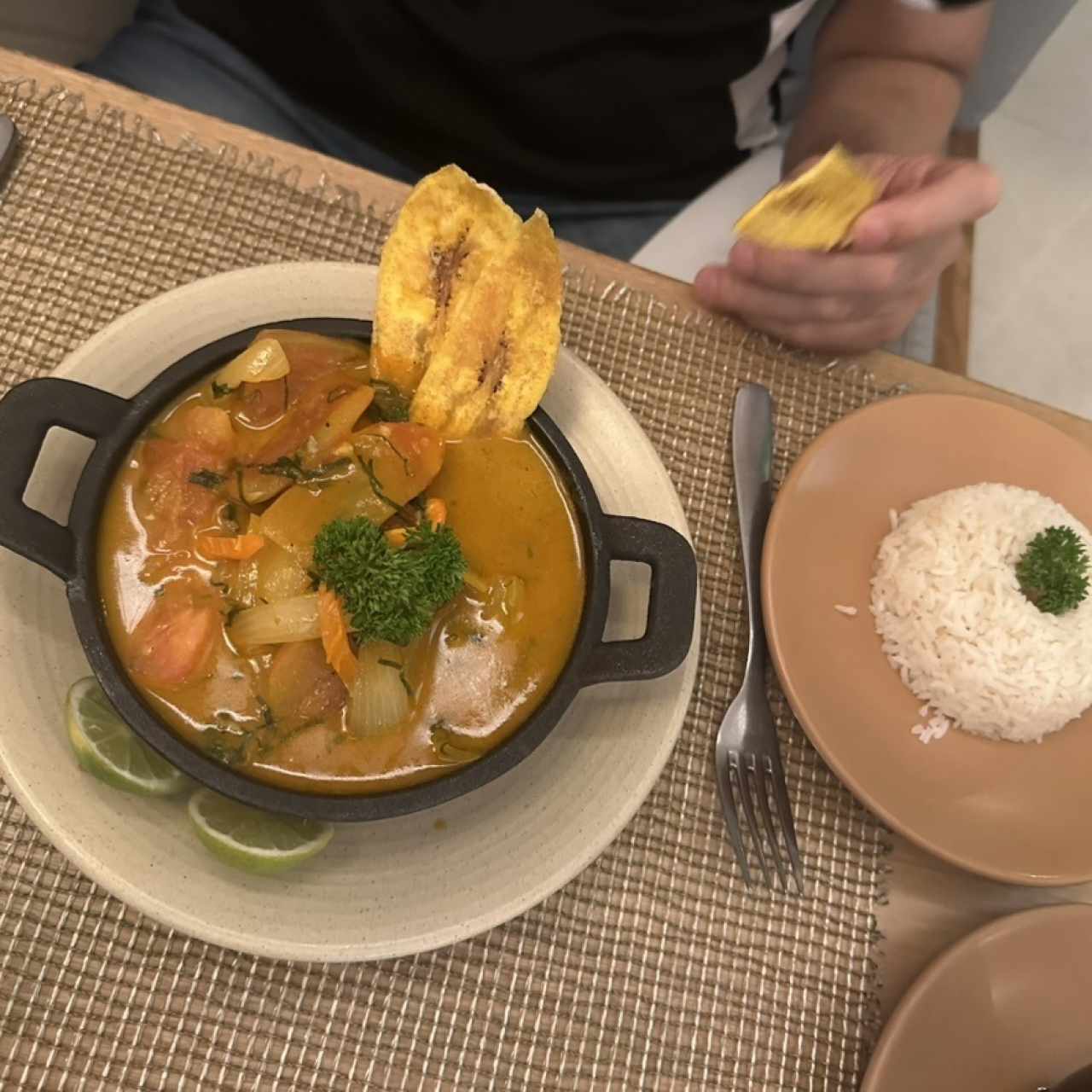 Pescado sudado con Arroz Blanco