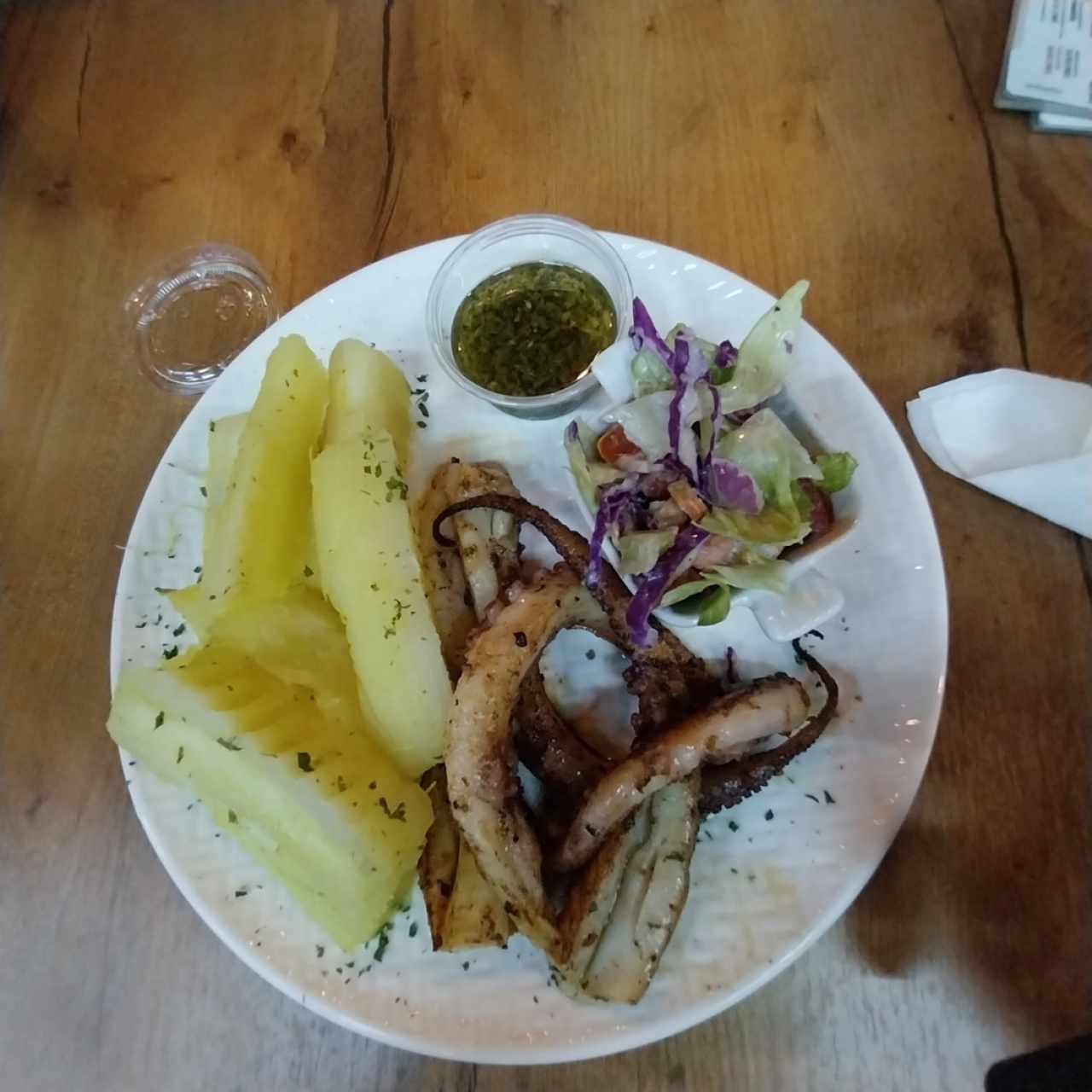 Pulpo al grill en chimichurri