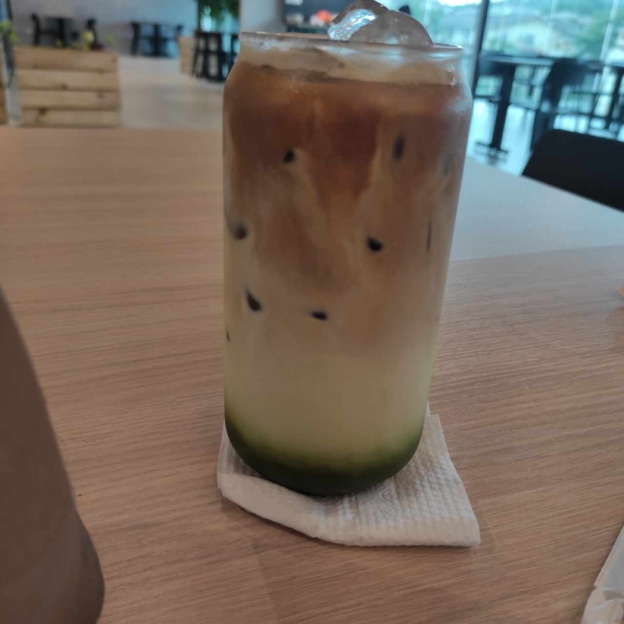 Iced latte de matcha