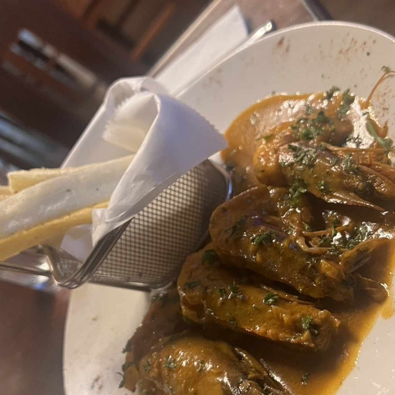 langostinos en salsa caribeña