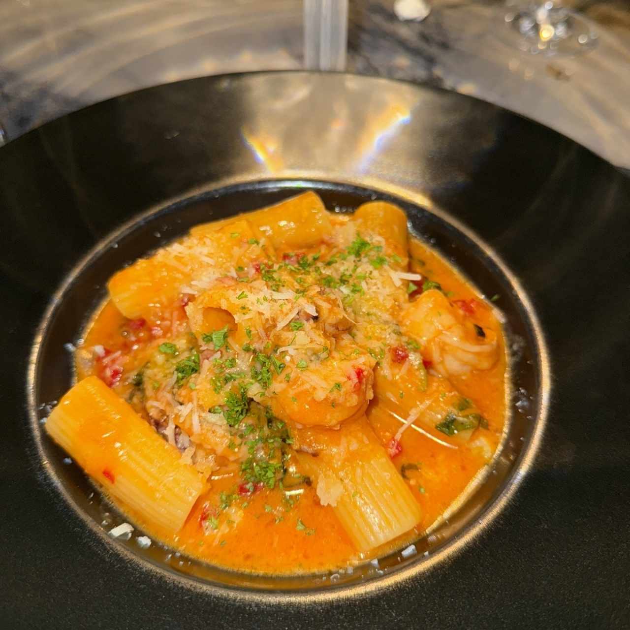 Pastas - Rigatoni con Camarón