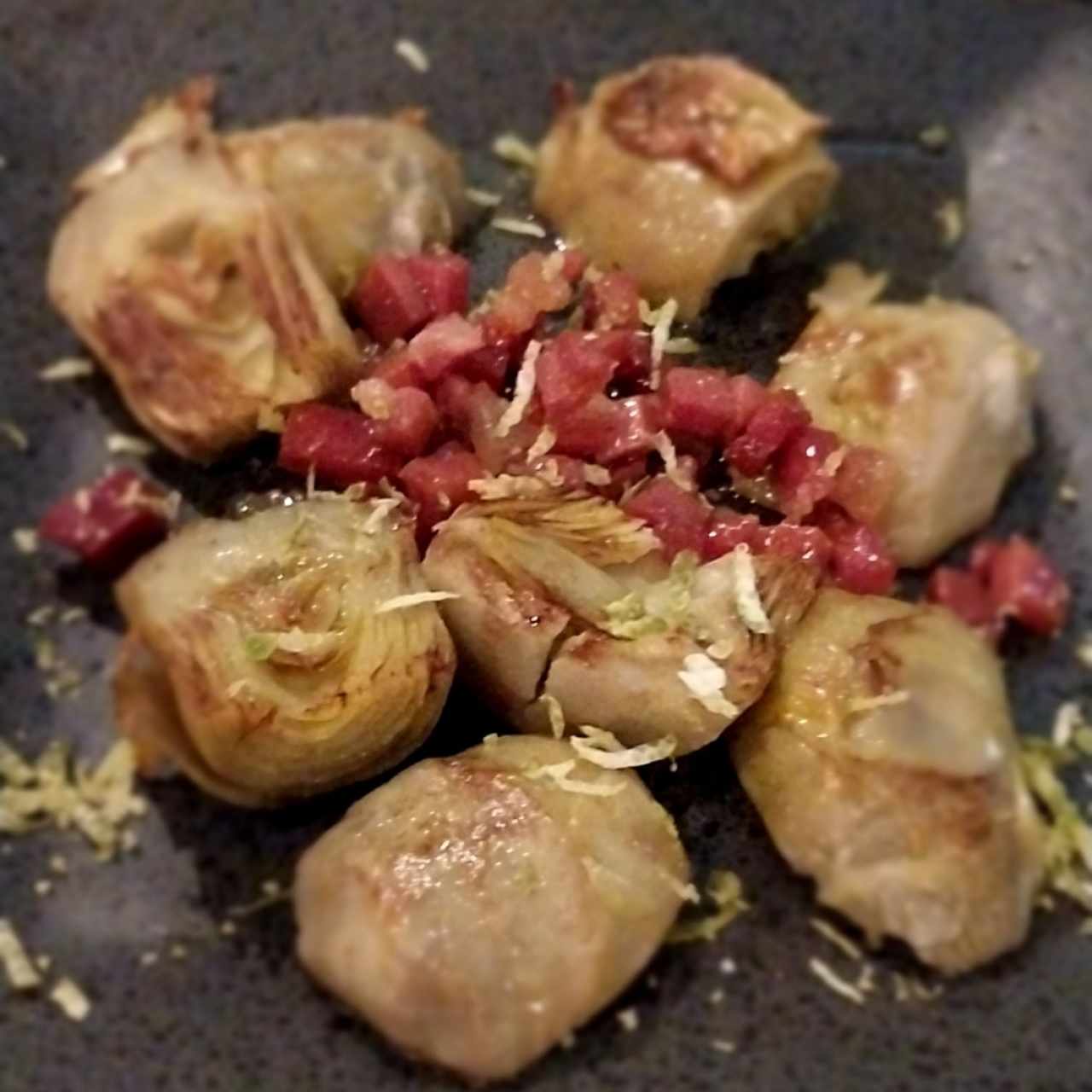 Alcachofas con Jamón Ibérico