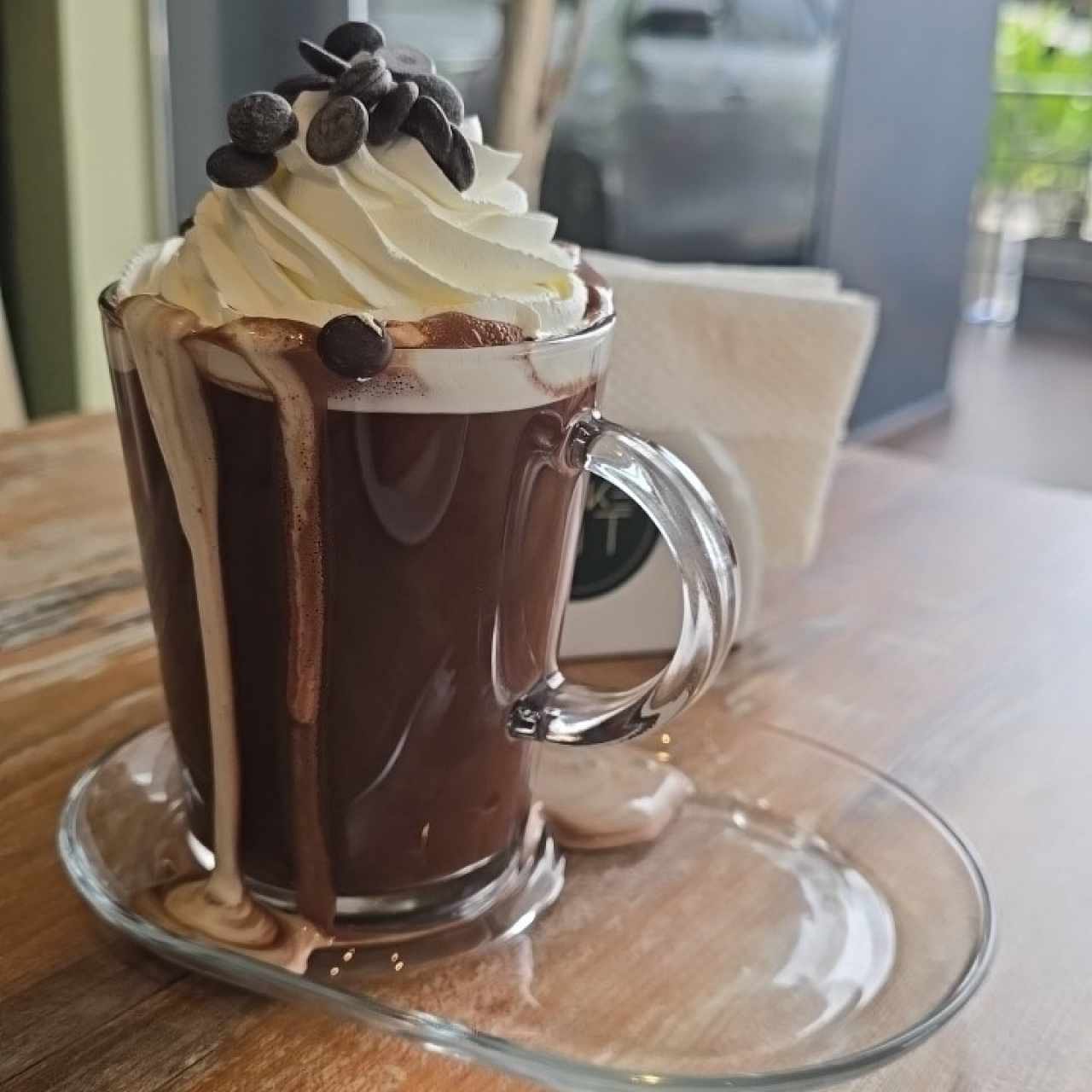 Chocolate caliente con crema