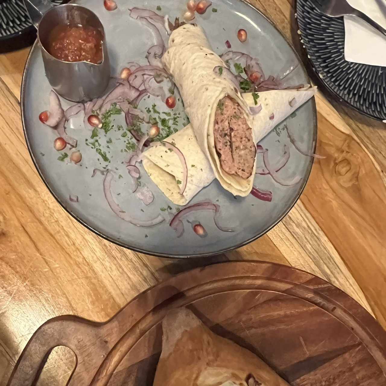 LAMRO'S LAMB KEBAB WITH LAVASH AND SOUCE