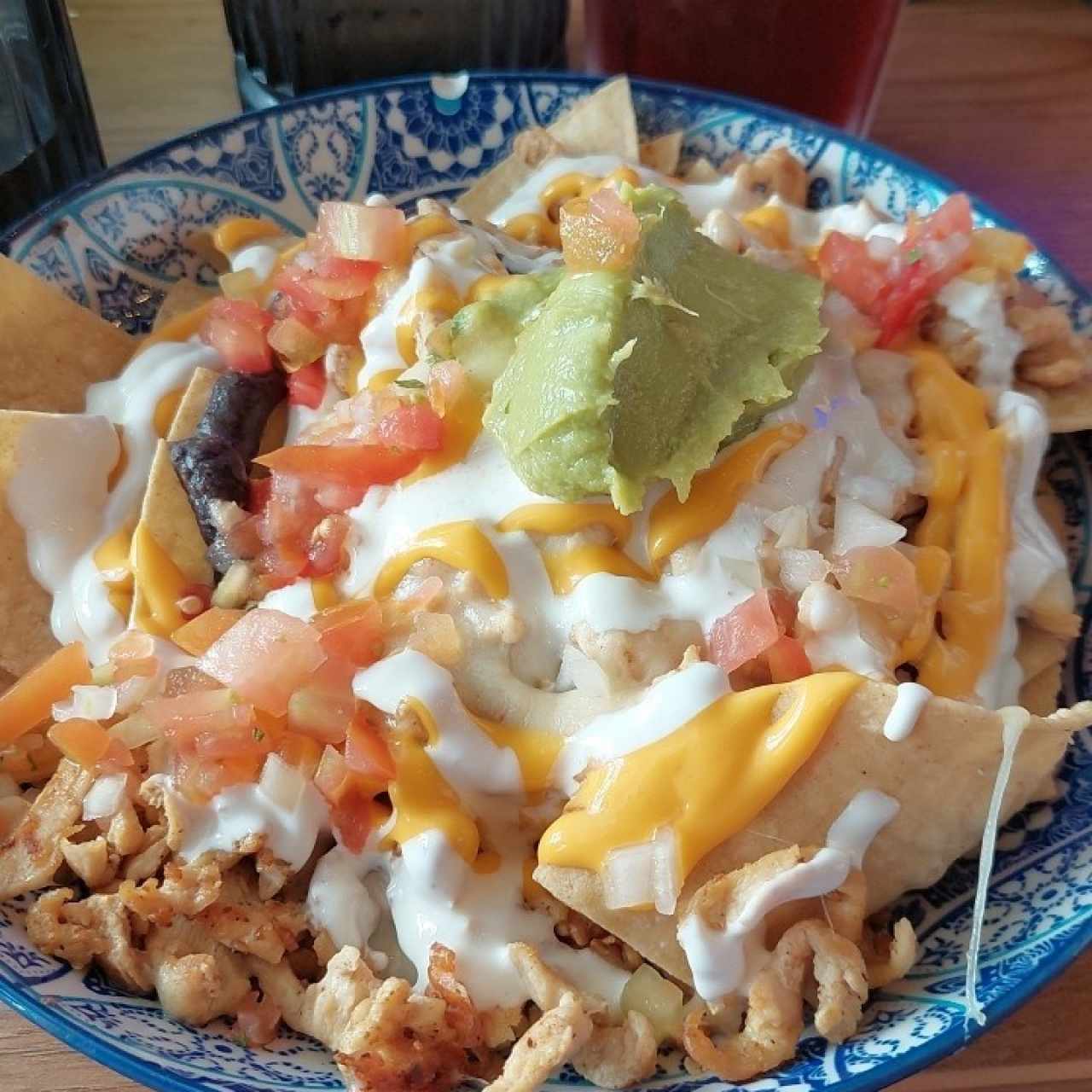 nachos de pollo