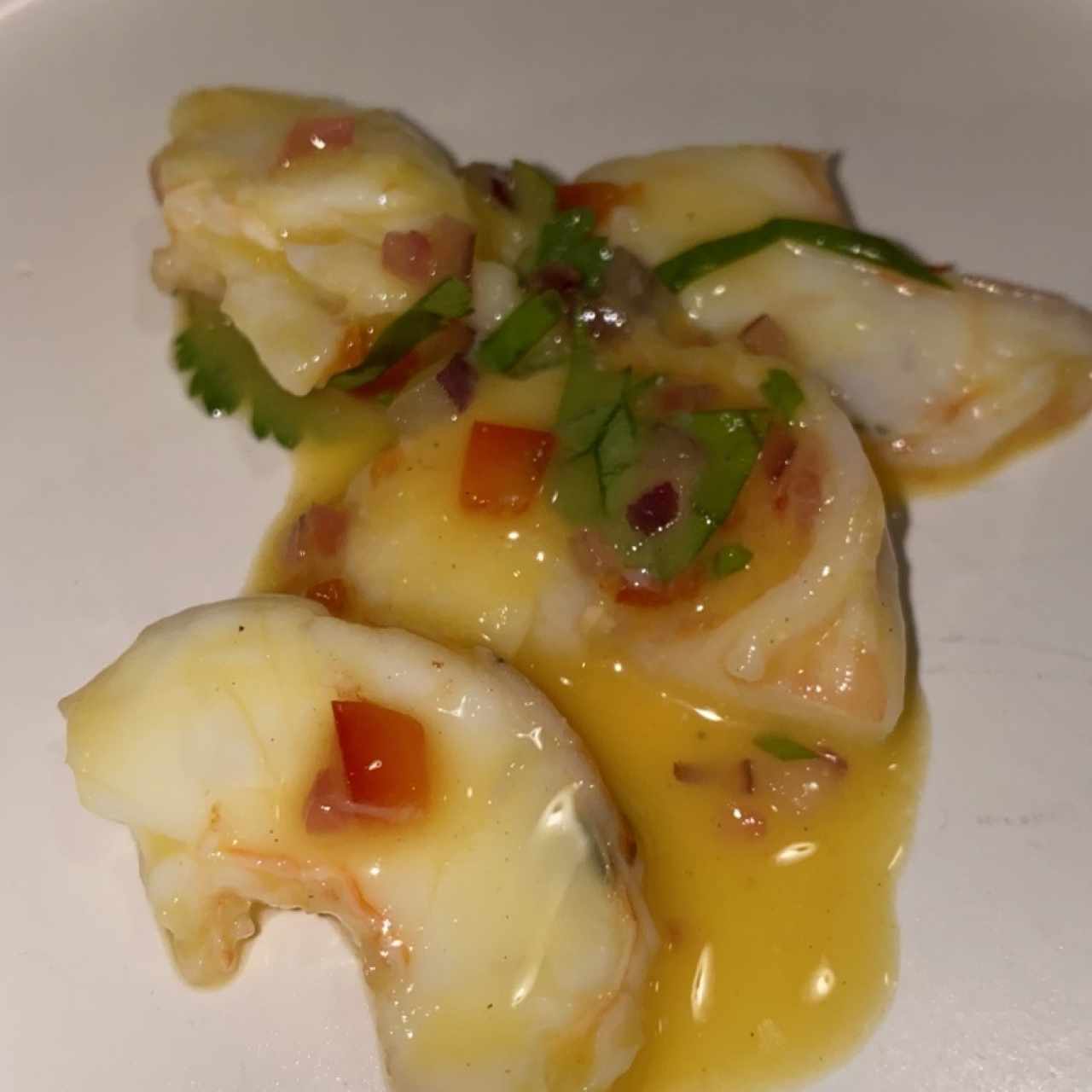 Ceviche de Langostinos con Maracuyá