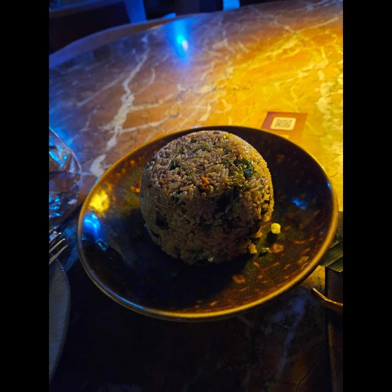 arroz asiatico de hongos