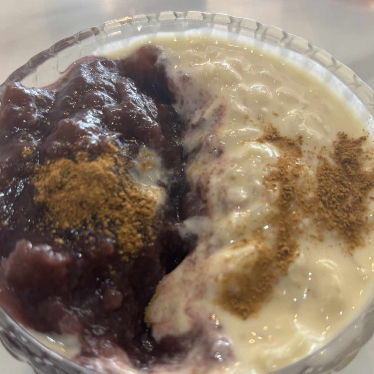 Mazamorra morada con arroz con leche 