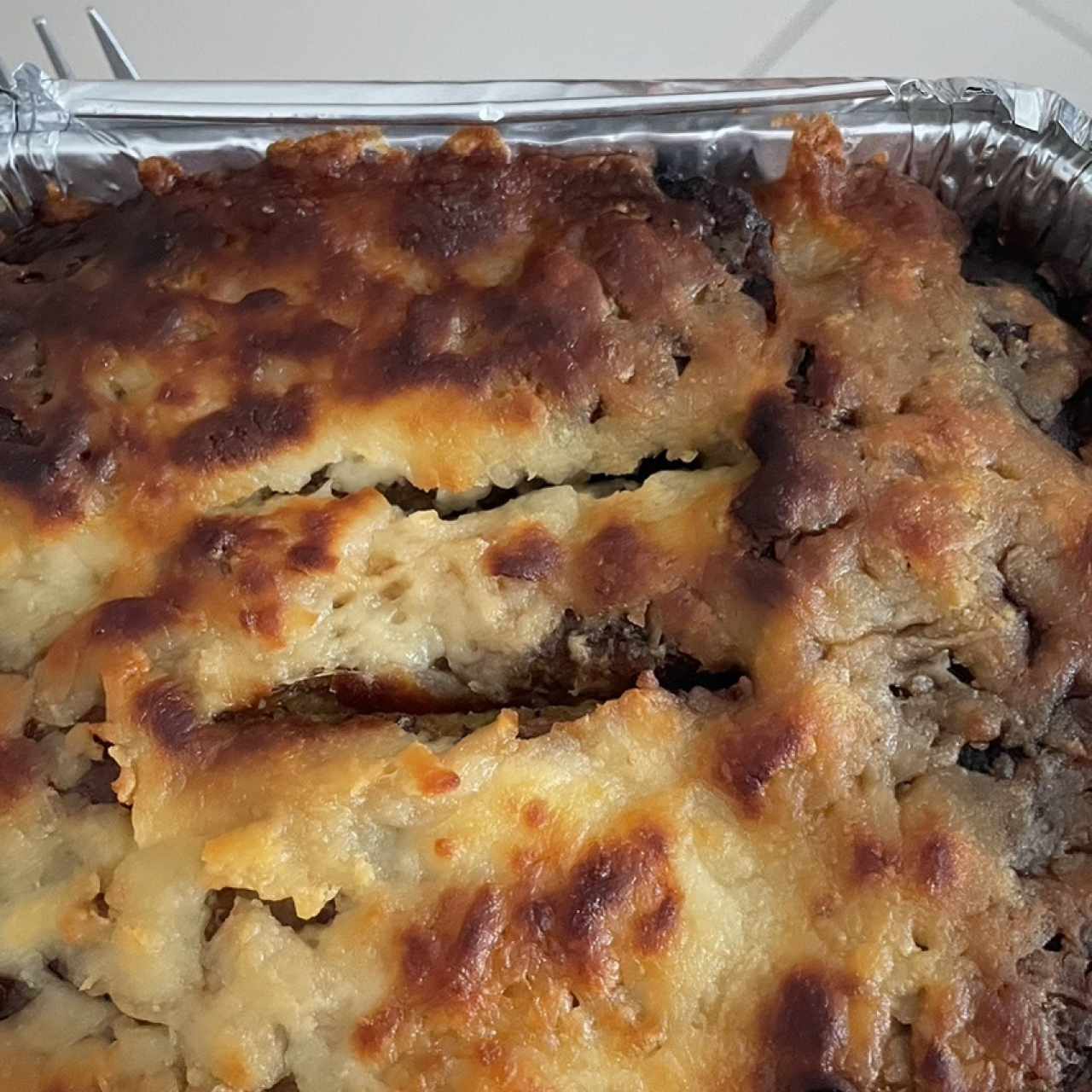 Lasagna de platano con carne