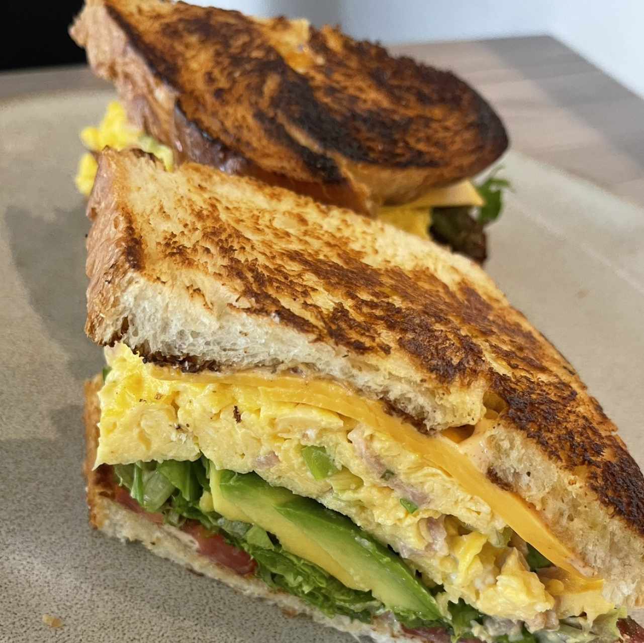 Scrambled egg sandwich