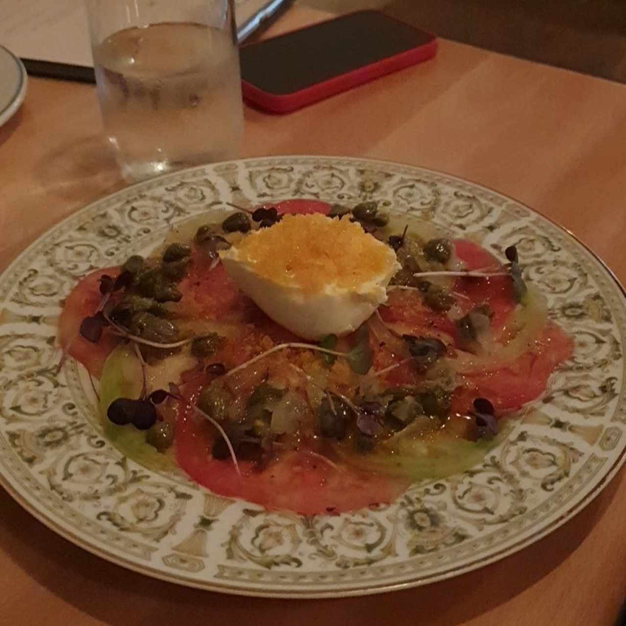 Carpaccio de Tomate,Burrata e Botarga