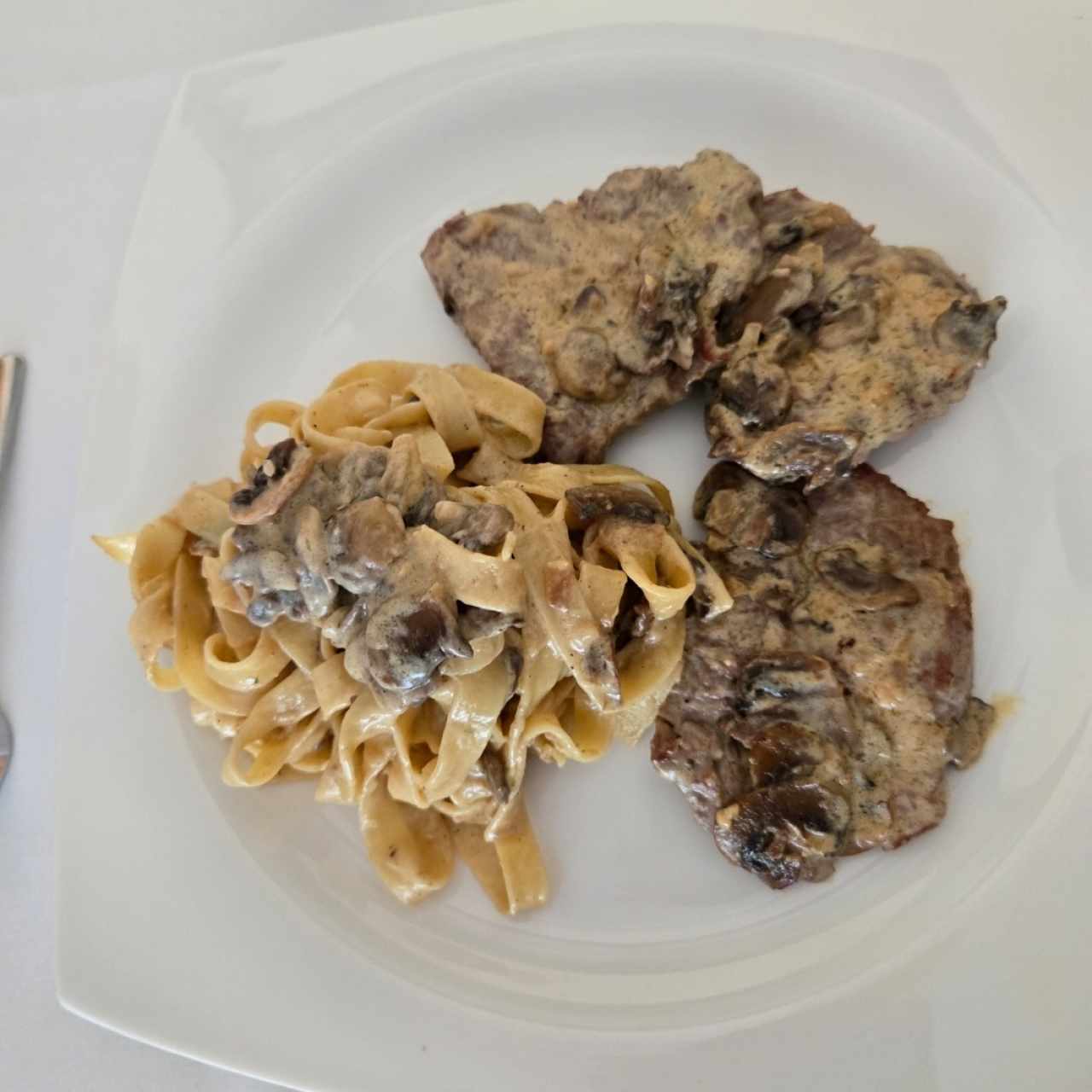 filete con pasta