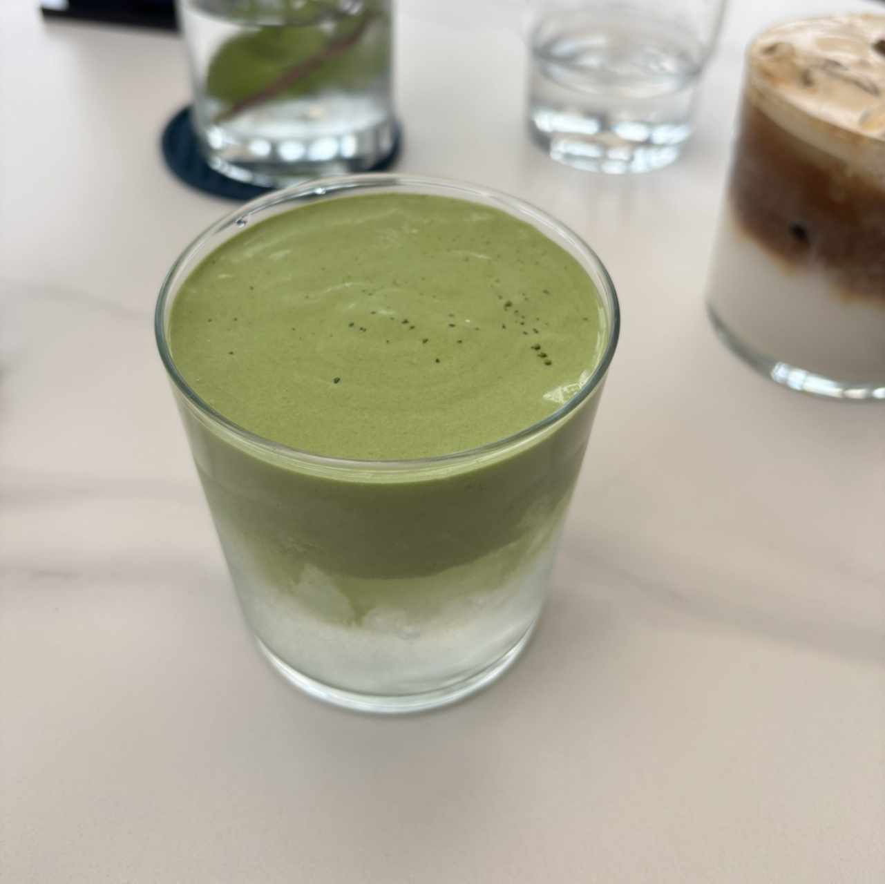 Coconut matcha foam