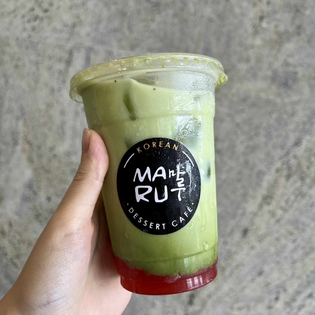 Strawberry matcha latte