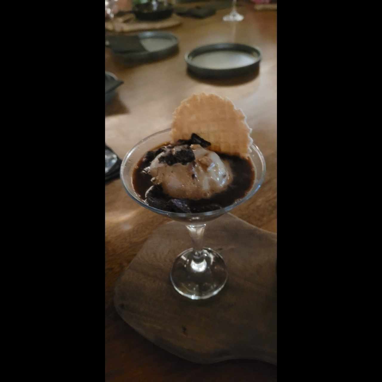 Affogato helado con café 