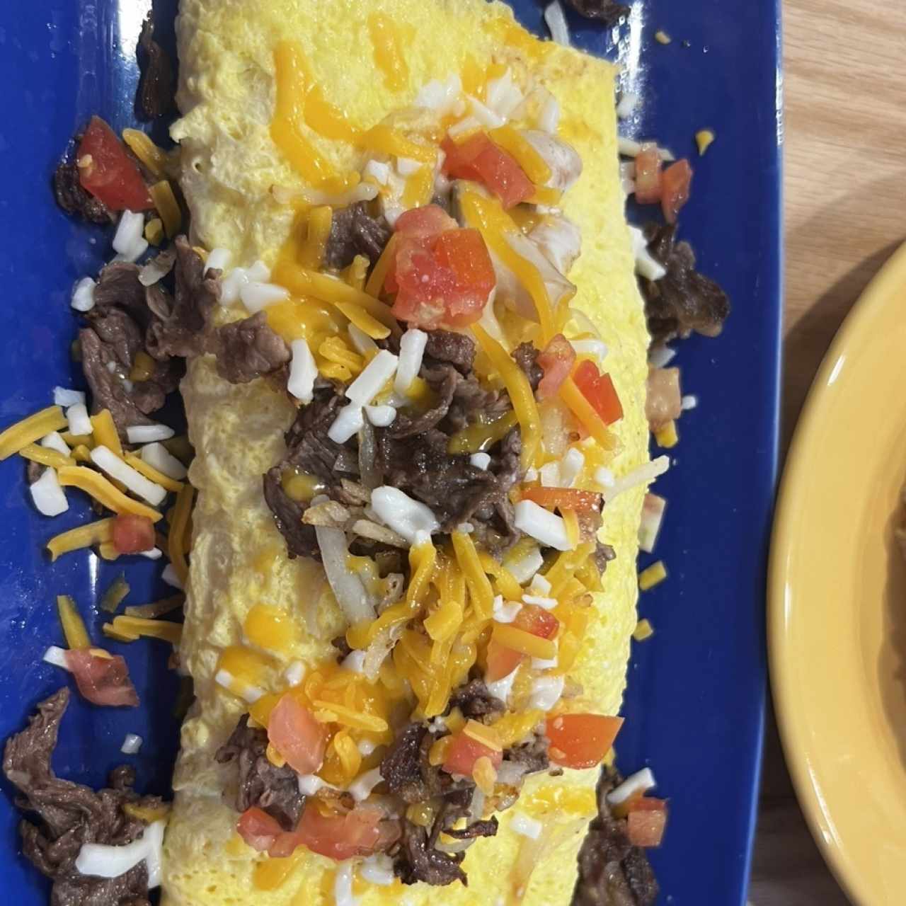 Steak omelette