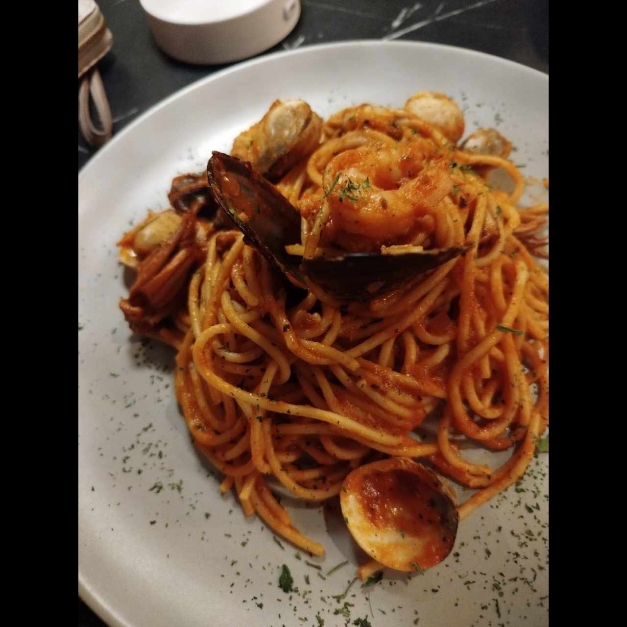 pasta con mariscos