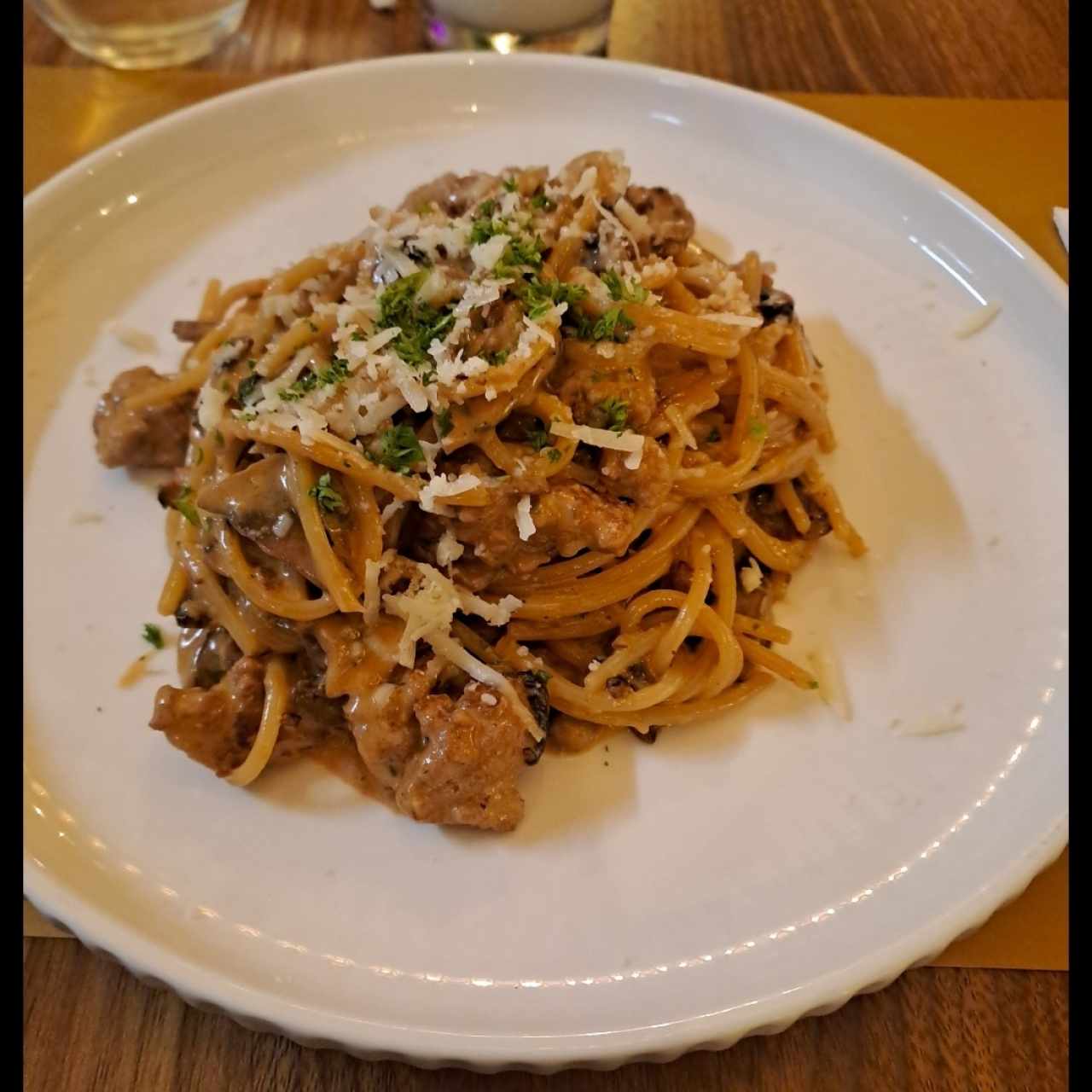 Spaguetti a la boscaiola