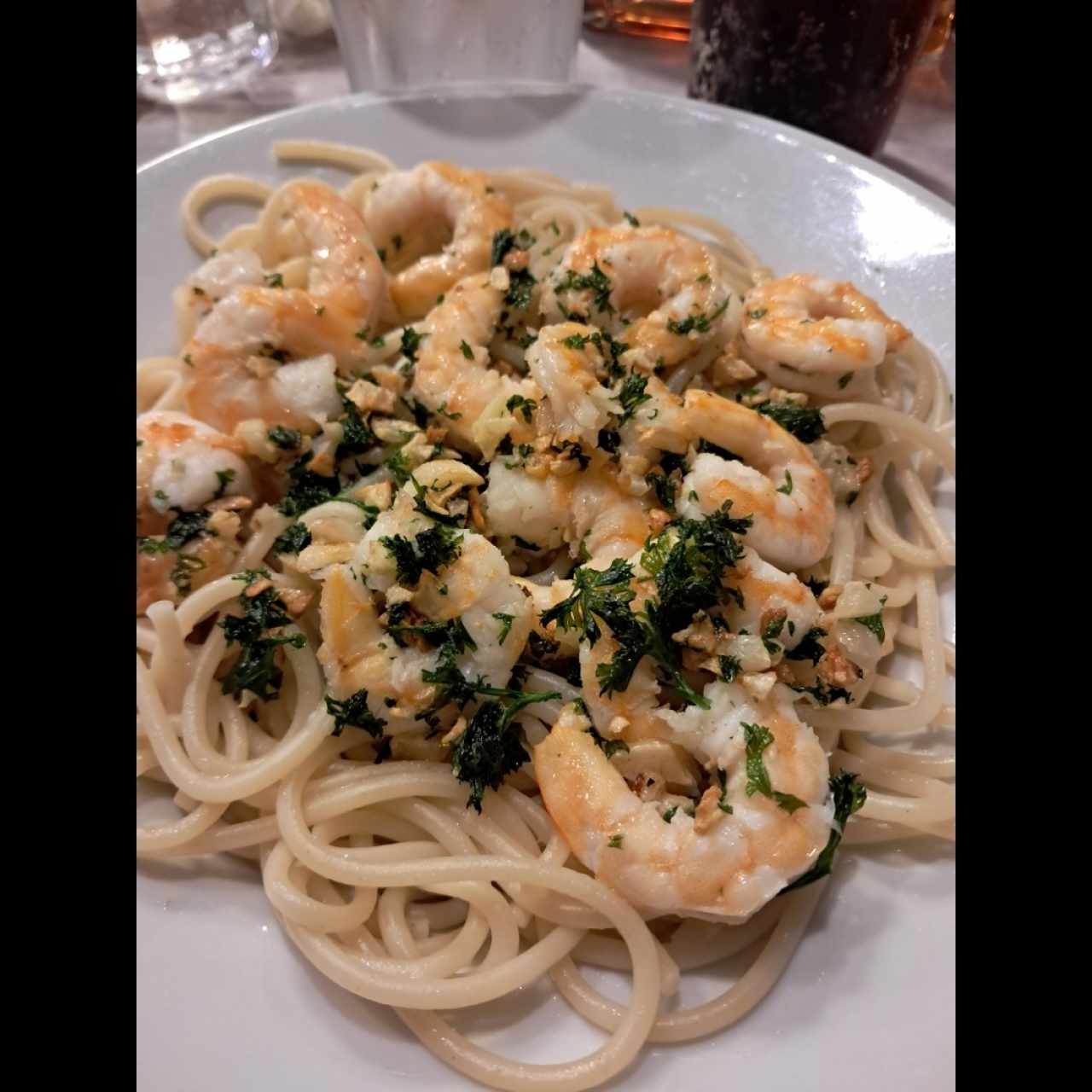 Con Camarones (shrimp spaguetti)