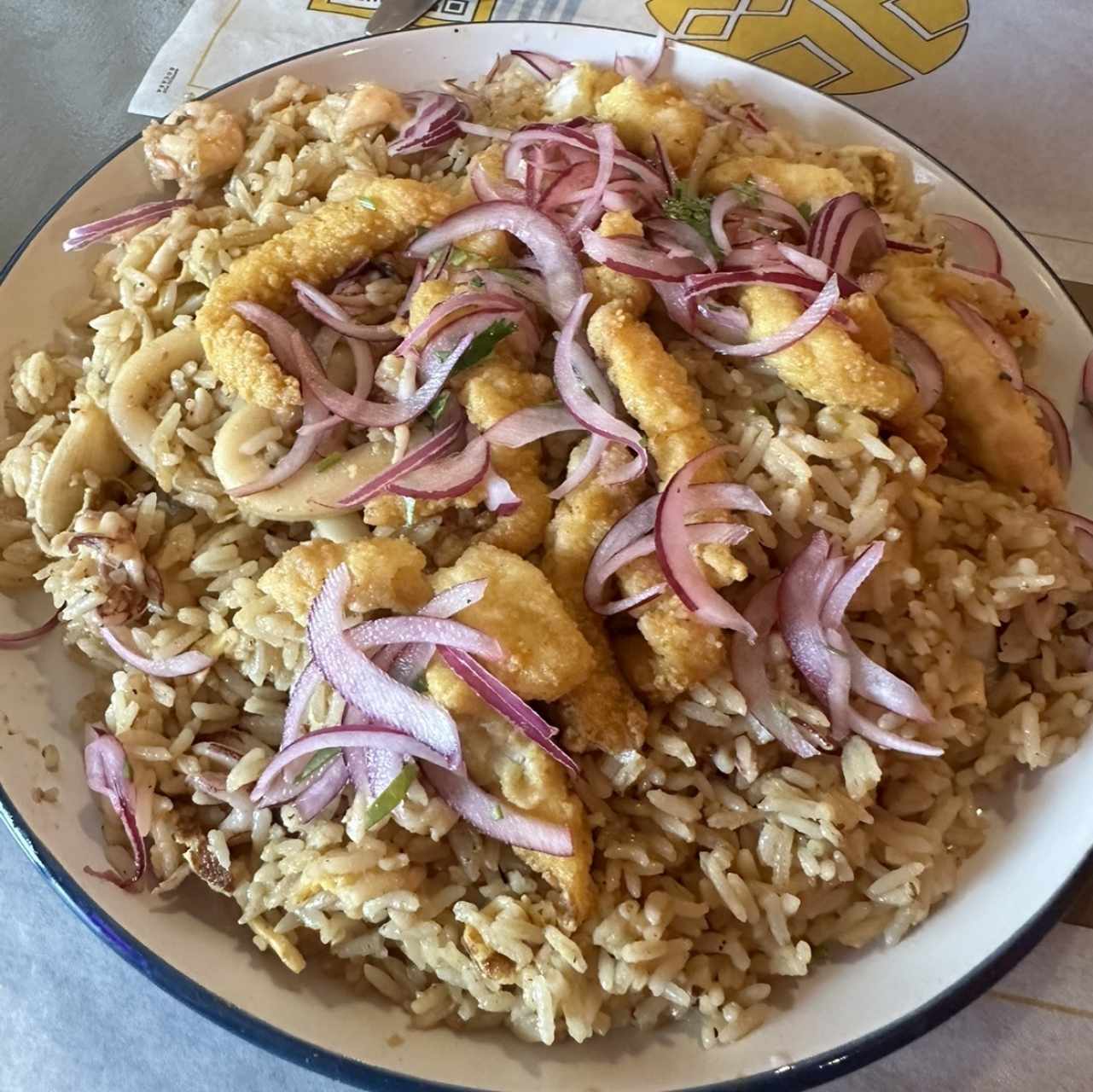 Arroz la harana con mariscos