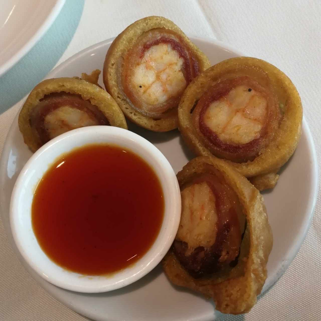 bolitas de camarón y bacon