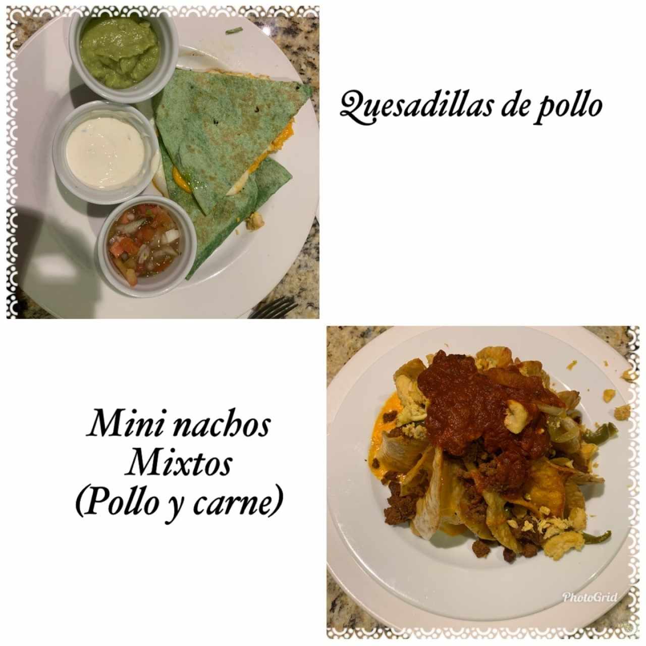 Descripción al lado de cada plato