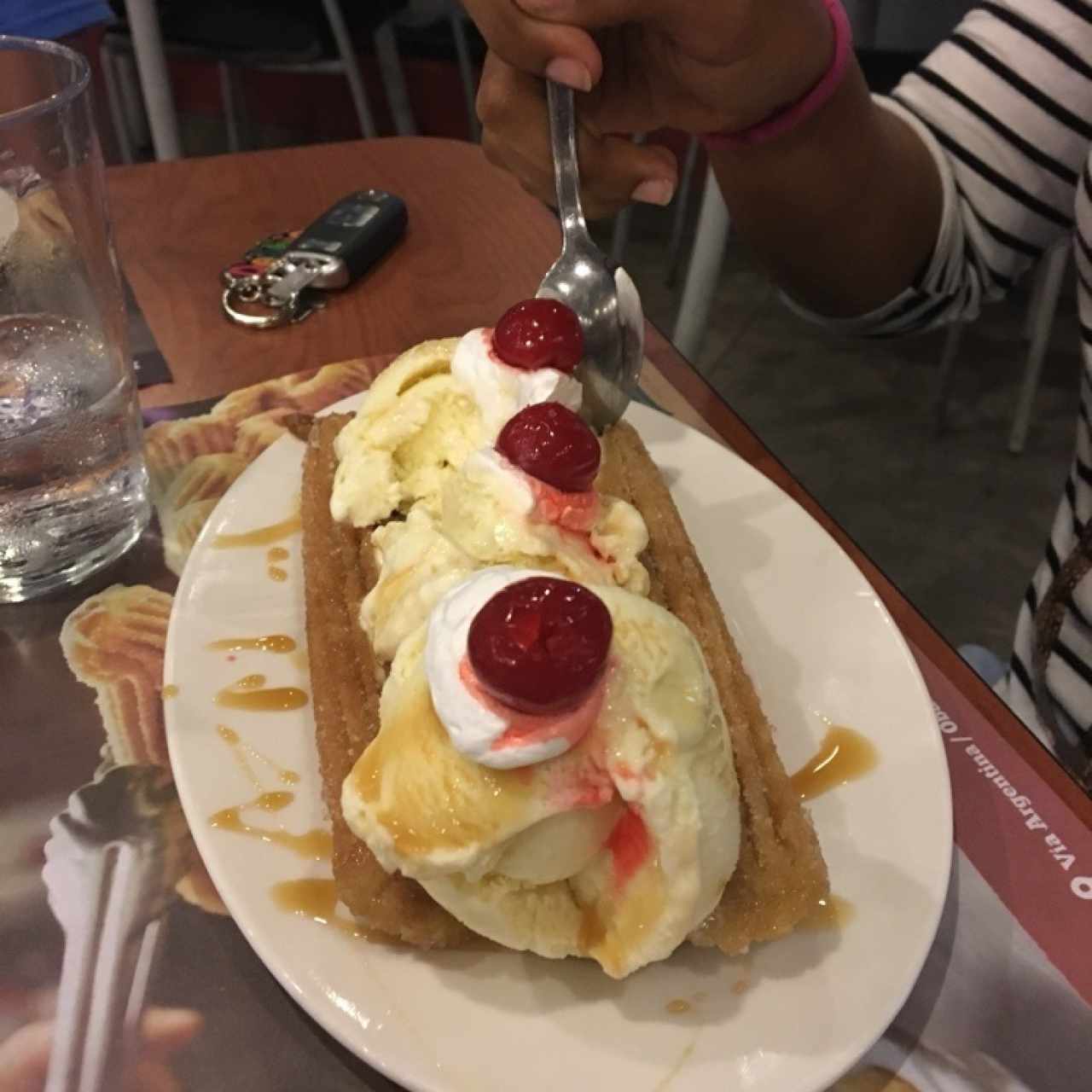 Churros y helado