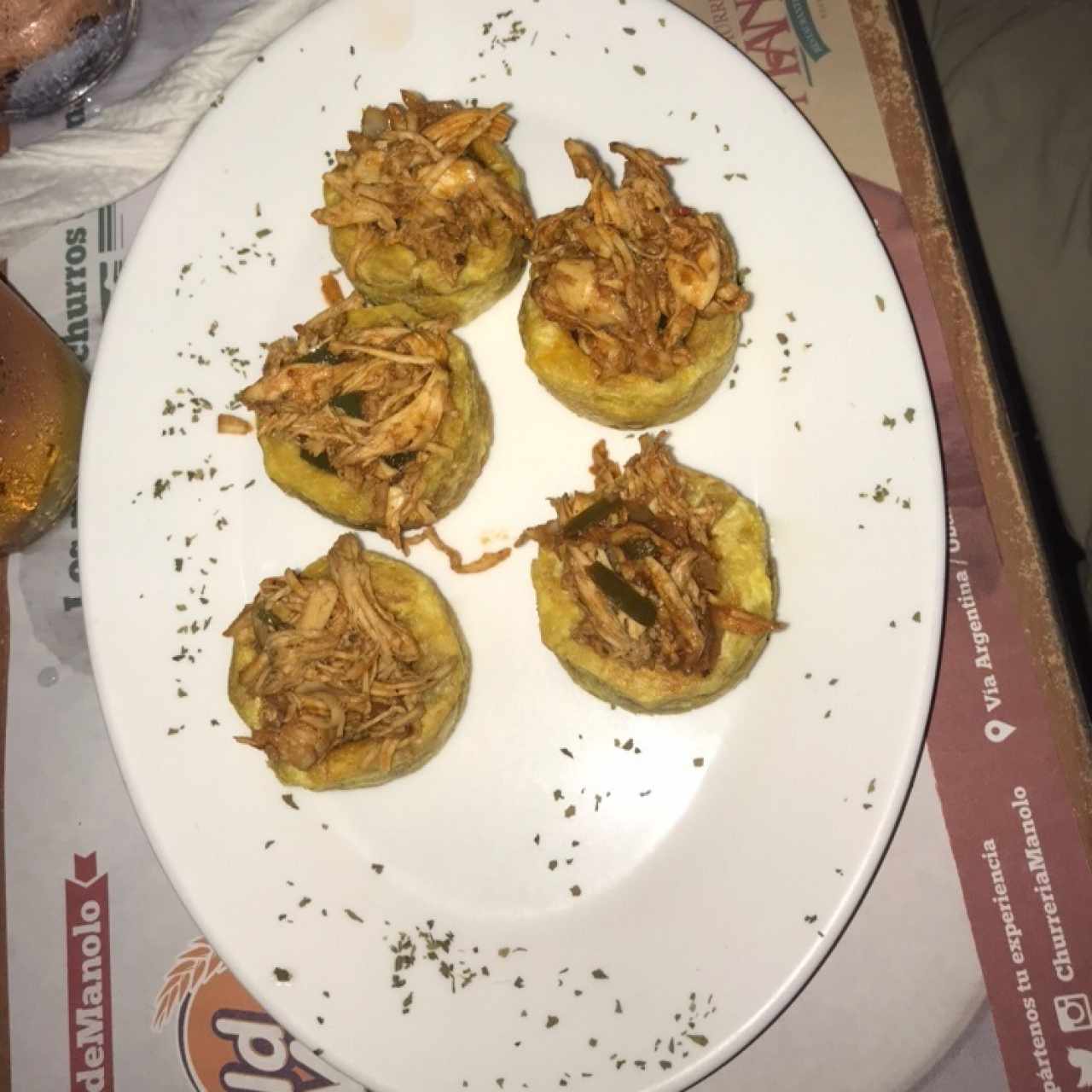 patacones rellenos de pollo