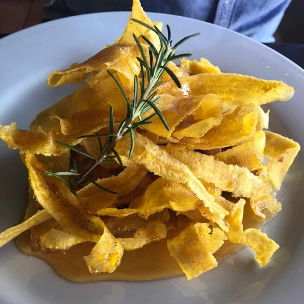 Salmon Fillet in Citrus Sauce with Fried Plantain Chips