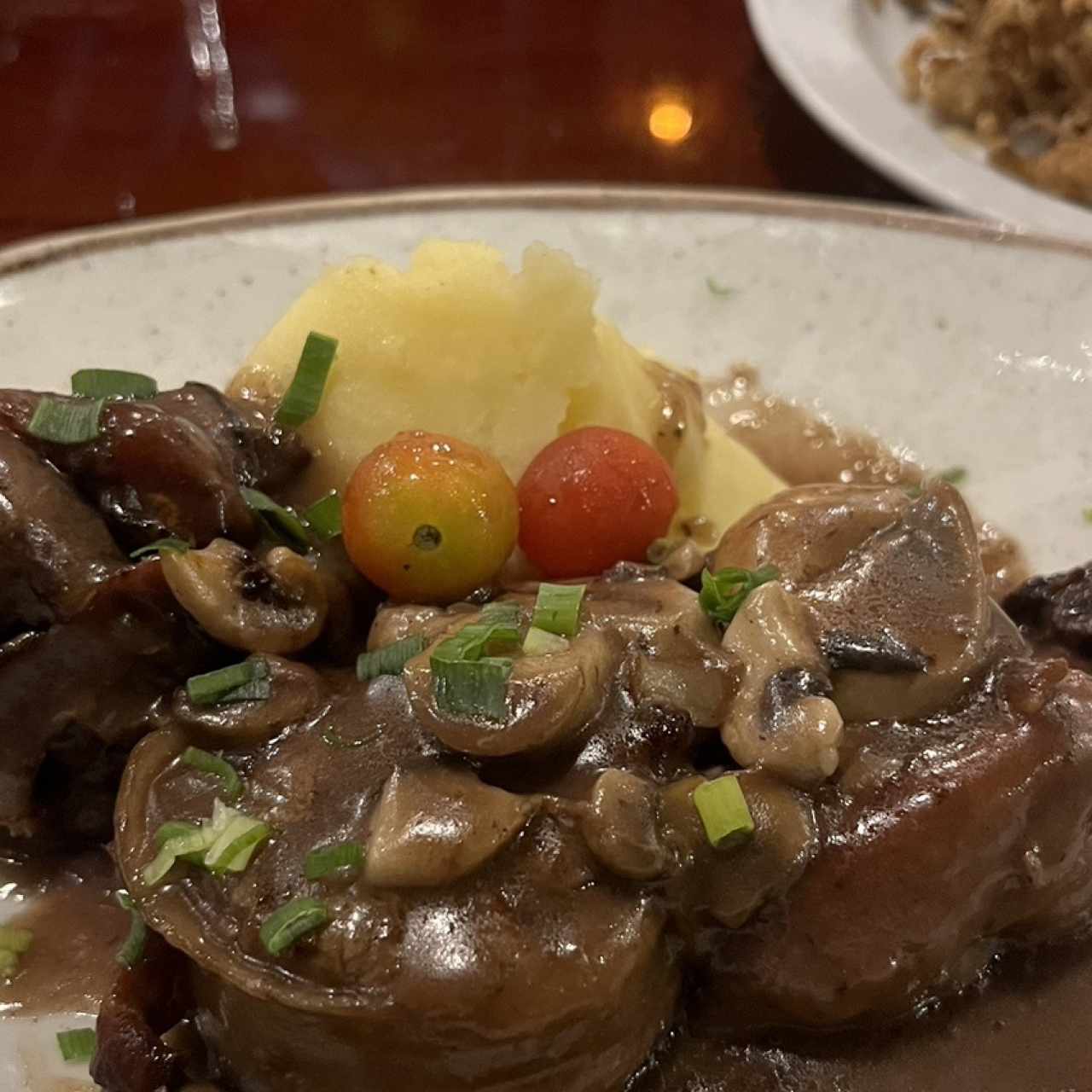 Filete Migñon con Champiñones